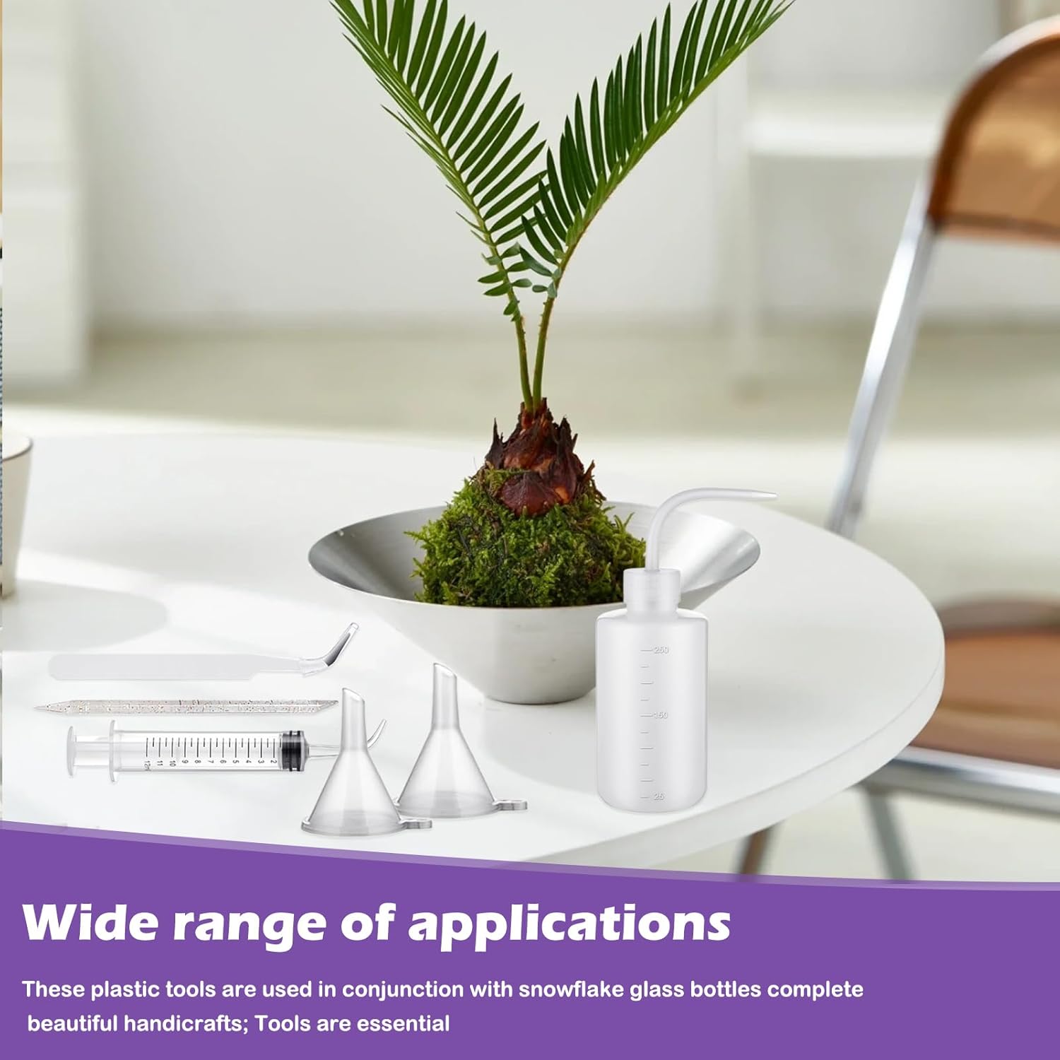 12 Pcs Snow Globe Tumbler Supplies Kit: DIY Tool Set with Bent Squeeze Bottles, Funnels, Tweezers, Bent Syringes & Pokey Sticks – Glitter Filling Accessories for Snowglobe Tumbler Crafting (No Cup) - Image 8