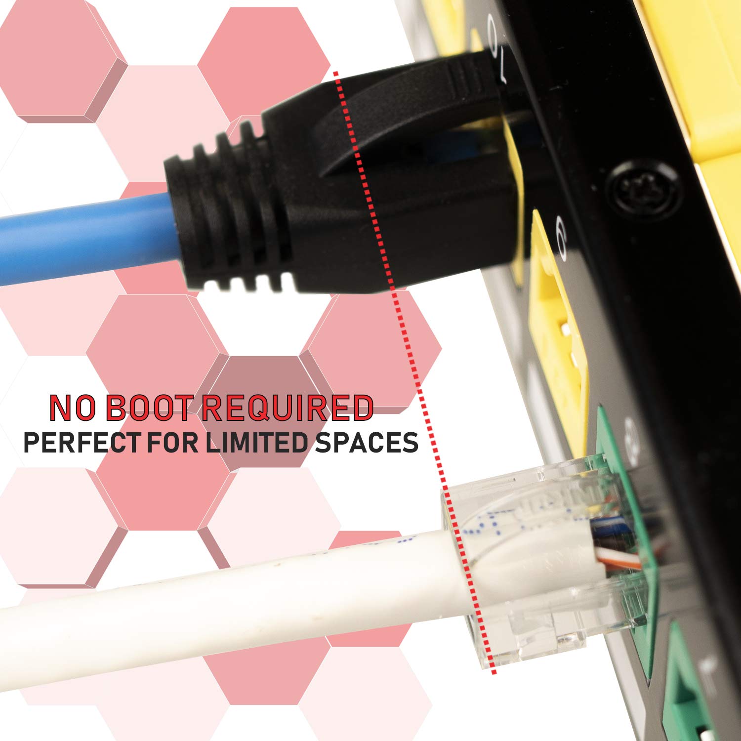 LINKUP Cat6 RJ45 Pass Through Connectors | Self-Protective Curved Unbendable Latch - No Boot Required | Durable, Space-Saving Ethernet Ends for Solid & Stranded Cable | Performance RJ45 Termination