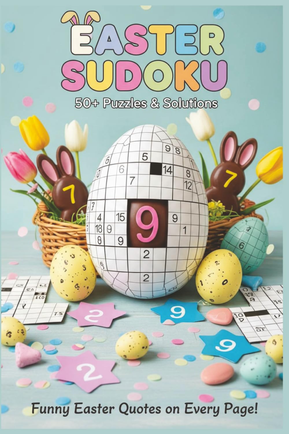 Easter Sudoku Puzzle Book: Sudoku Puzzles for Easter | Funny Easter Quotes on Every Page! | 6x9 Inches, 110 Pages | 50+ Puzzles | Solutions Included