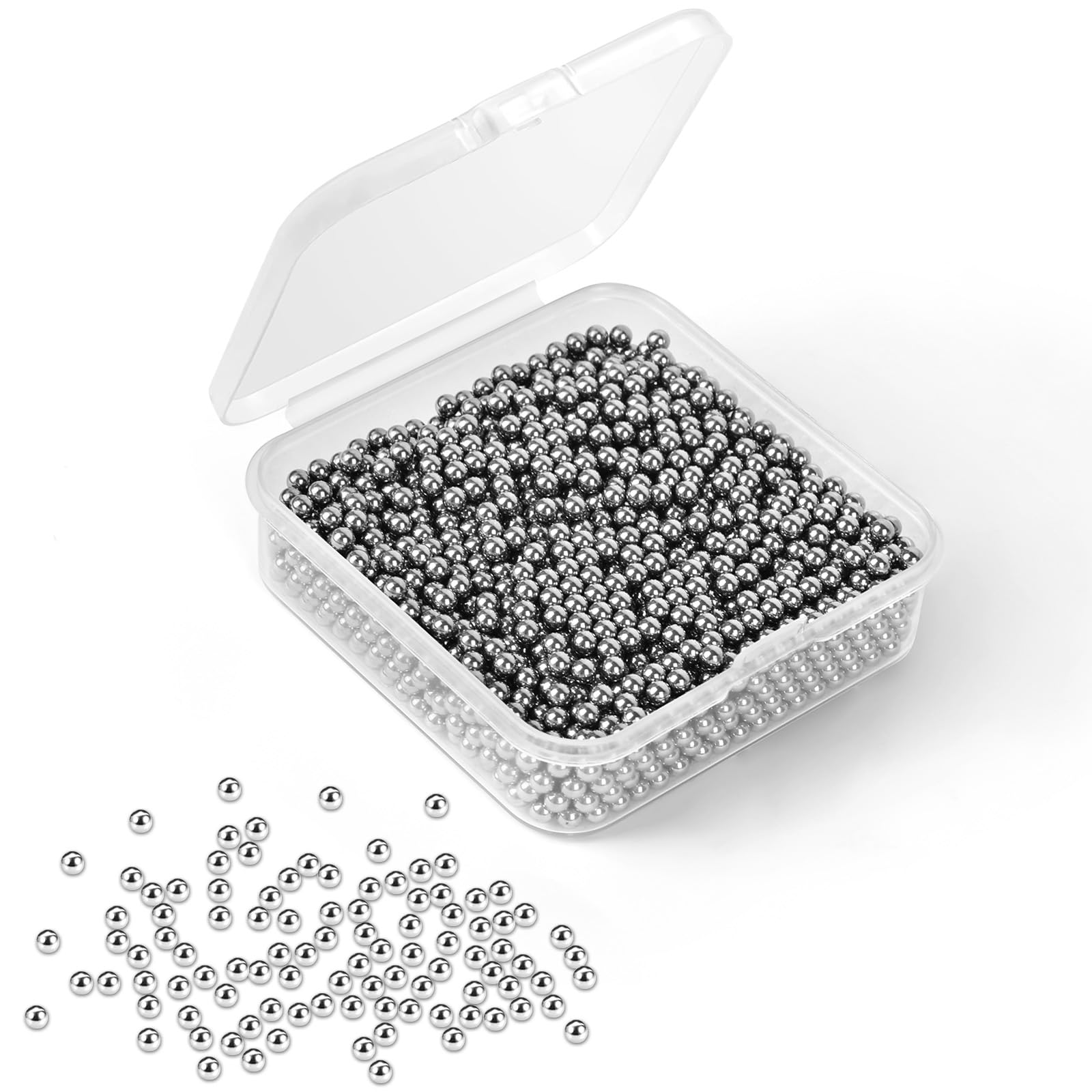 URAQT 1200 Unidades Bolas Limpiadoras de Acero Inoxidable con Caja, Perlas de Limpieza Reutilizables, Limpia Botellas para Decantadores, Jarrones y Botellas de Agua