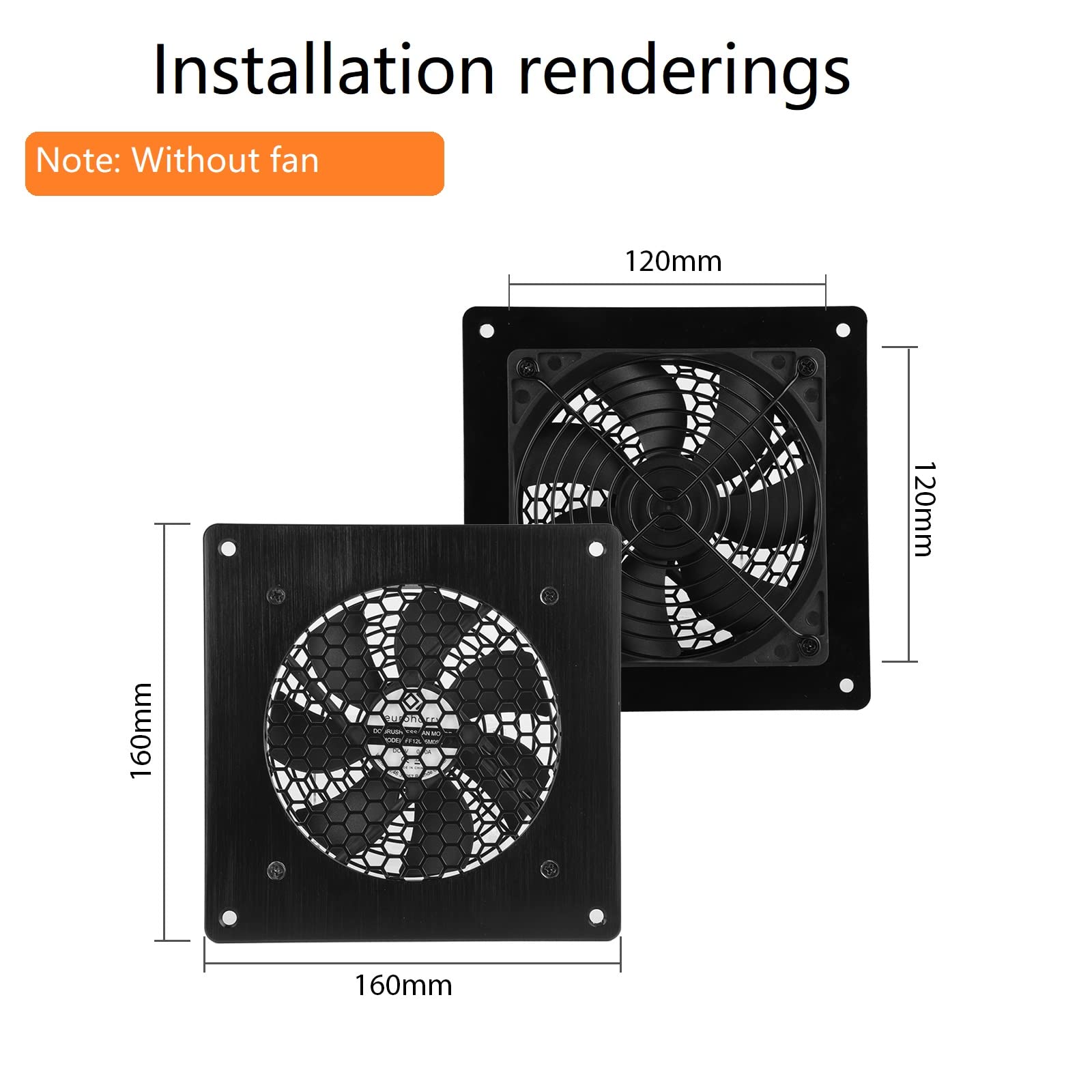 Kratka wentylacyjna 120 mm, osłona wentylatora do PC, komputera, AV, szafek elektronicznych (szczotkowany metal, 1 sztuka) (1PK)
