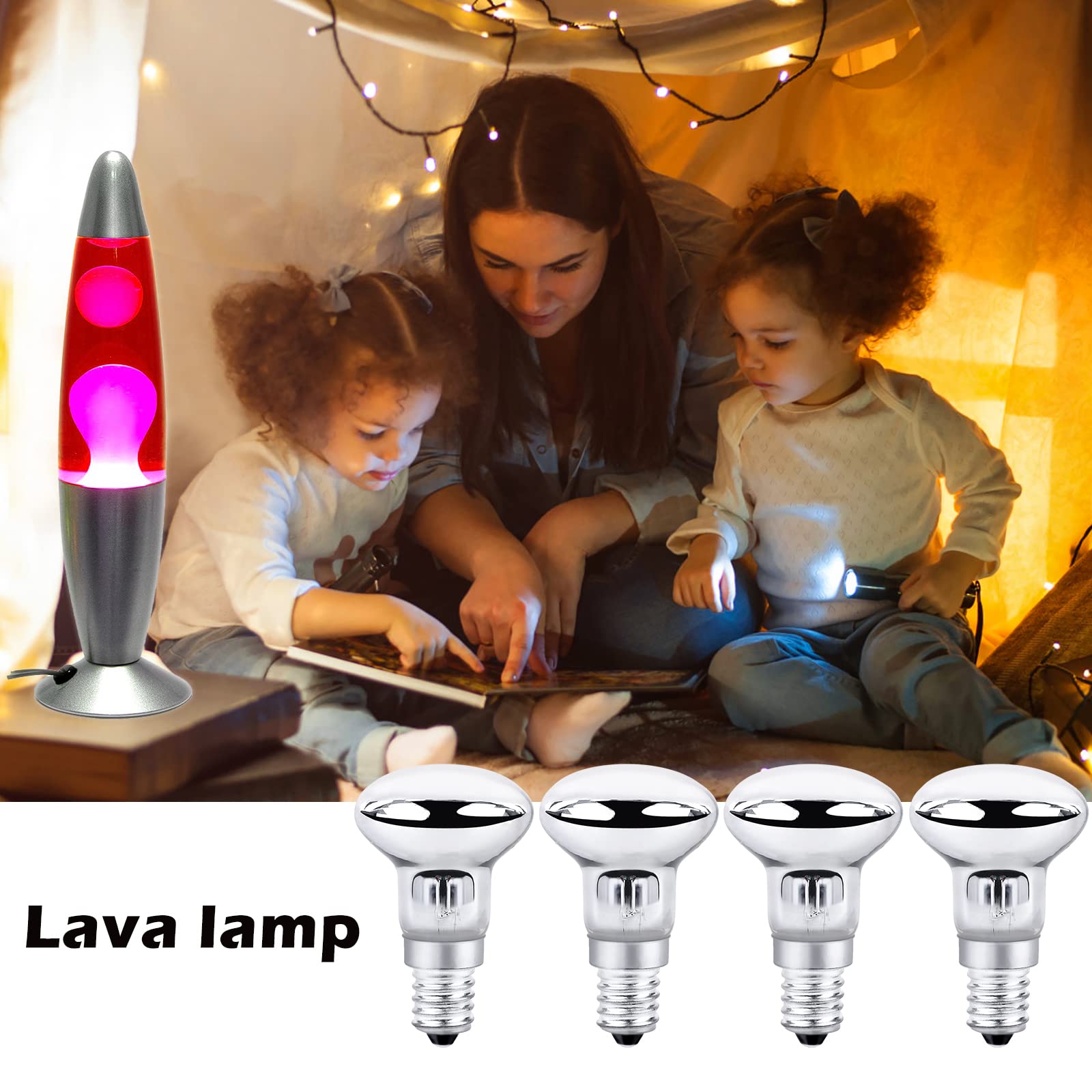 Mitening Ampoule R39 E14 30W – Lampe à Lave Chaleur Intense 2700K Blanc Chaud, Idéale Pour Lampe Bulles, Fusée, Pailletée