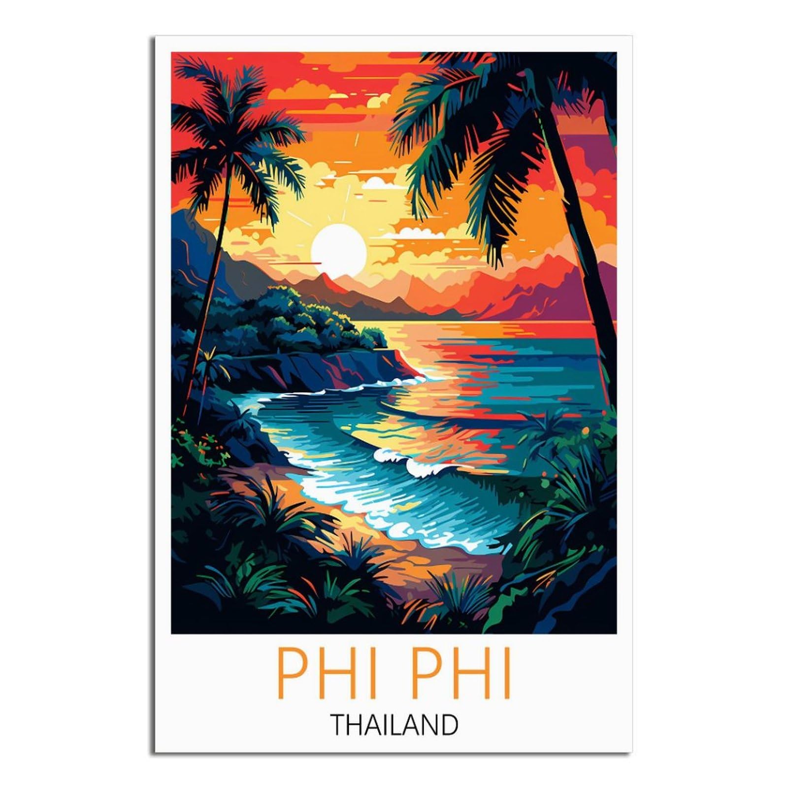 EZMLFA DIY 5D Diamond Painting Kits for Adults,Phi Phi Island Thailand DIY Diamond Art Kits Gem Painting Crafts for Home Wall Decor 30x40cm