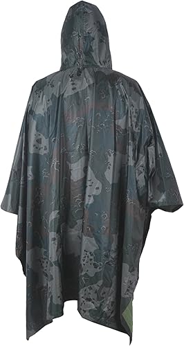 Miniatura 2 de LOOGU Poncho de lluvia impermeable con capucha, abrigo de lluvia multiusos de camuflaje para caza, camping, senderismo