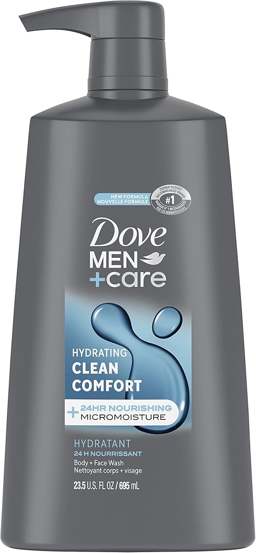 Dove Men+Care Hydrating Clean Comfort Body + Face Wash with 24hr