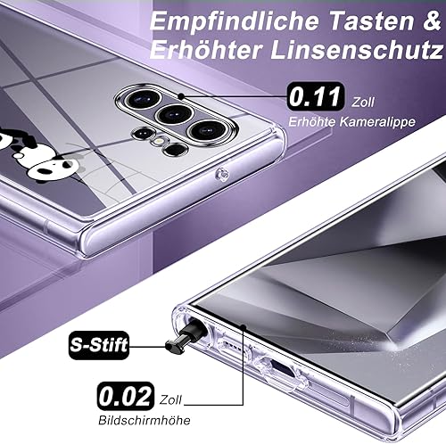 Miniatura 4 de Funda para Samsung Galaxy S24 Ultra Funda transparente para Galaxy S24 Ultra, lindo patrón floral transparente TPU parachoques ligero a prueba de