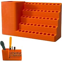 50 Slots Drill Bit Organizer Holder, 1/4" Hex Shaft Screwdriver Bits Storage Case with Wall Mount, Screw Bit Holder Storage Box for Garage Workshop