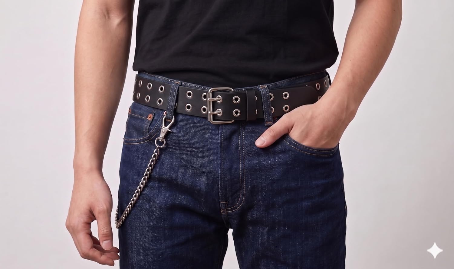 NYFASHION101 Solid Rich Fashion Color Double Grommet Belt
