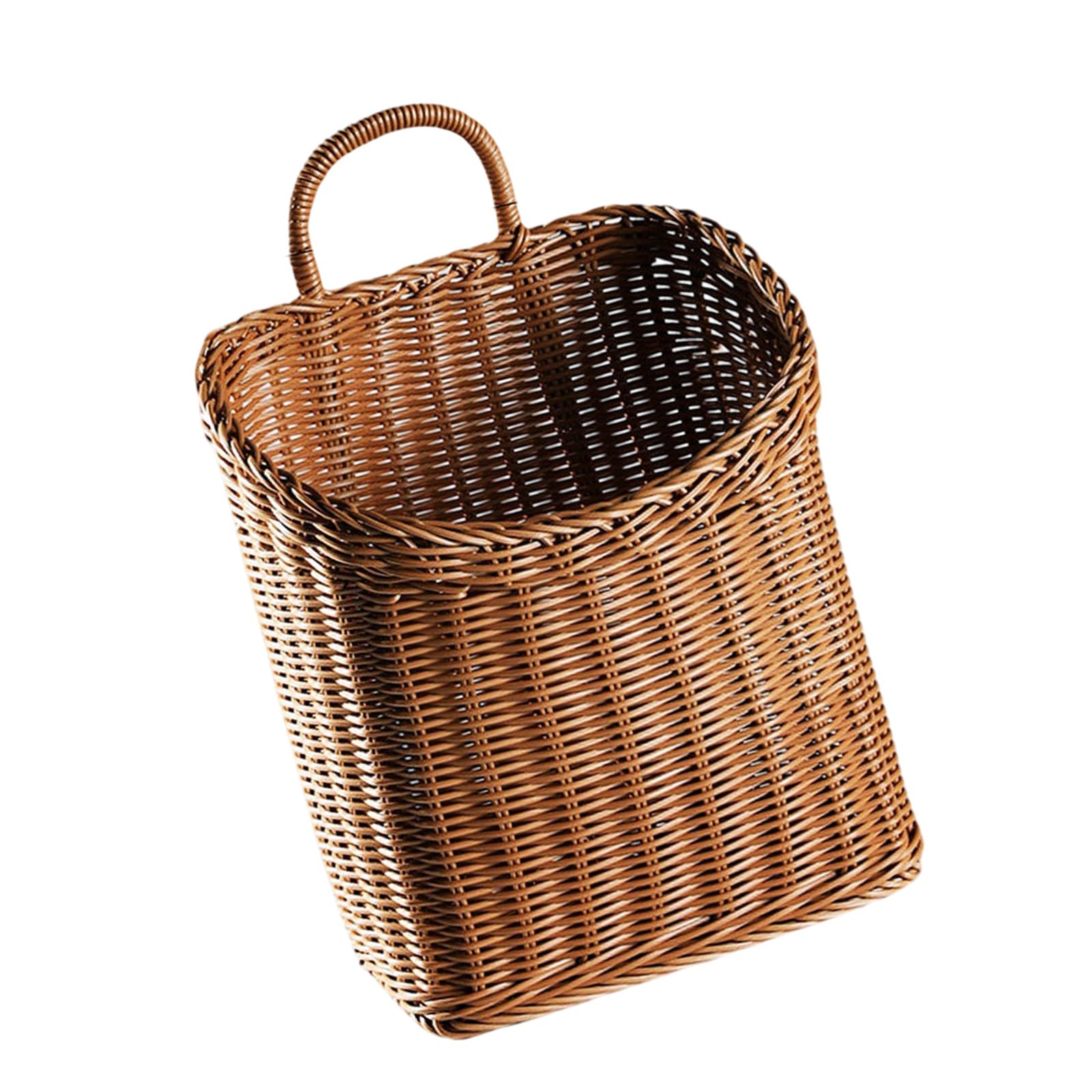 Xinsheinelry Decorative Wall Mounted Storage Basket in Handwoven Rattan Designs for Keys and Small Items Kitchen Planner Basket