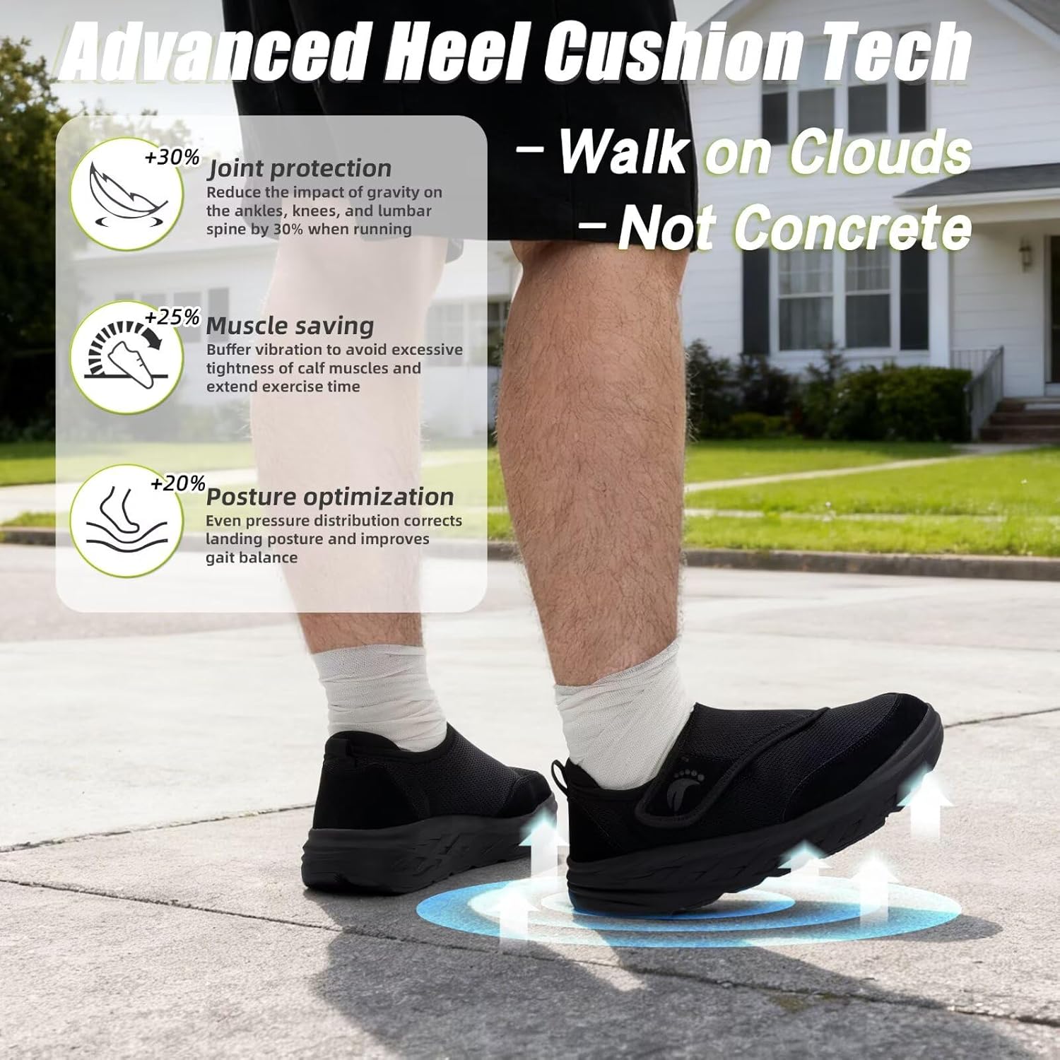 OrthoComfoot Men's Orthopedic Diabetic Wide Walking Shoes: Comfortable Arch Support Plantar Fasciitis Orthotics Slip On Loafers, Hammer Toes Casual Hook and Loop Shoes for Foot and Heel Pain Relief - Image 7