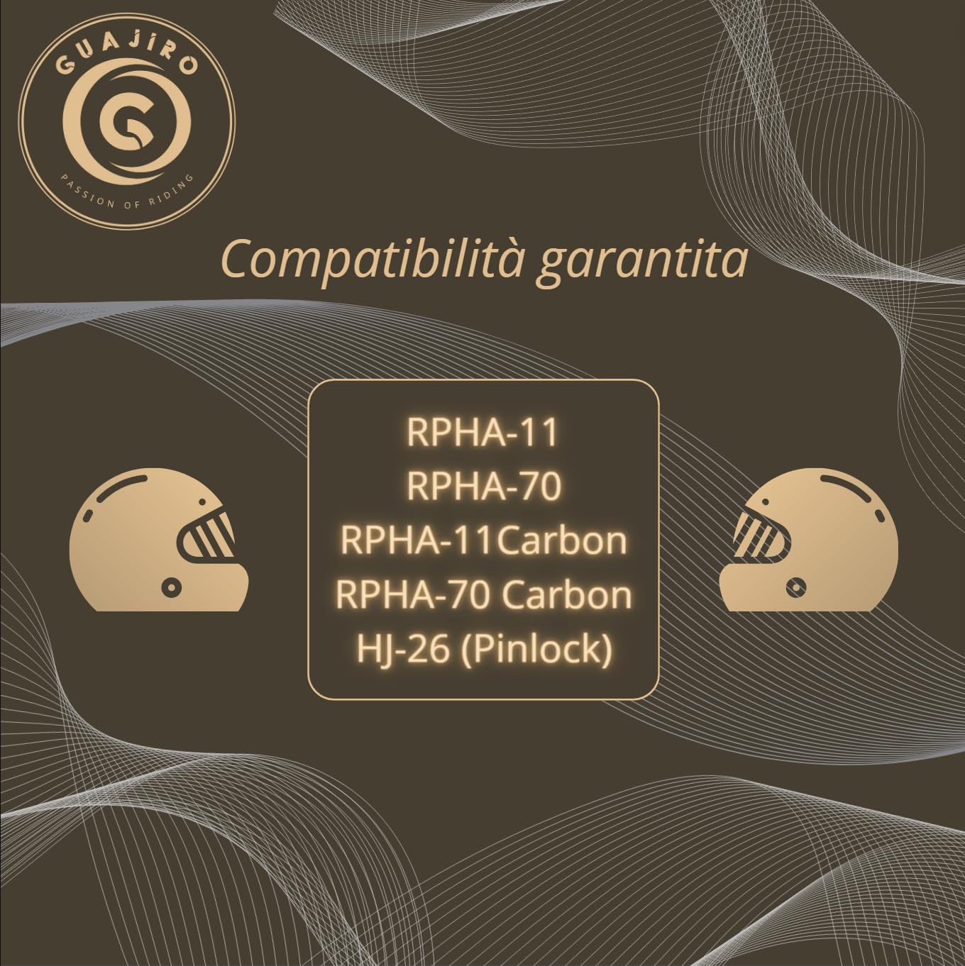 Guajiro - Visiera Casco Compatibile con HJC HJ26 - RPHA11 - HJC RPHA70 - (CARBON) | Schermo Casco con supporto Pinlock Antifog e sistema Tear-off | Policarbonato di Alta Qualità (Rosso)