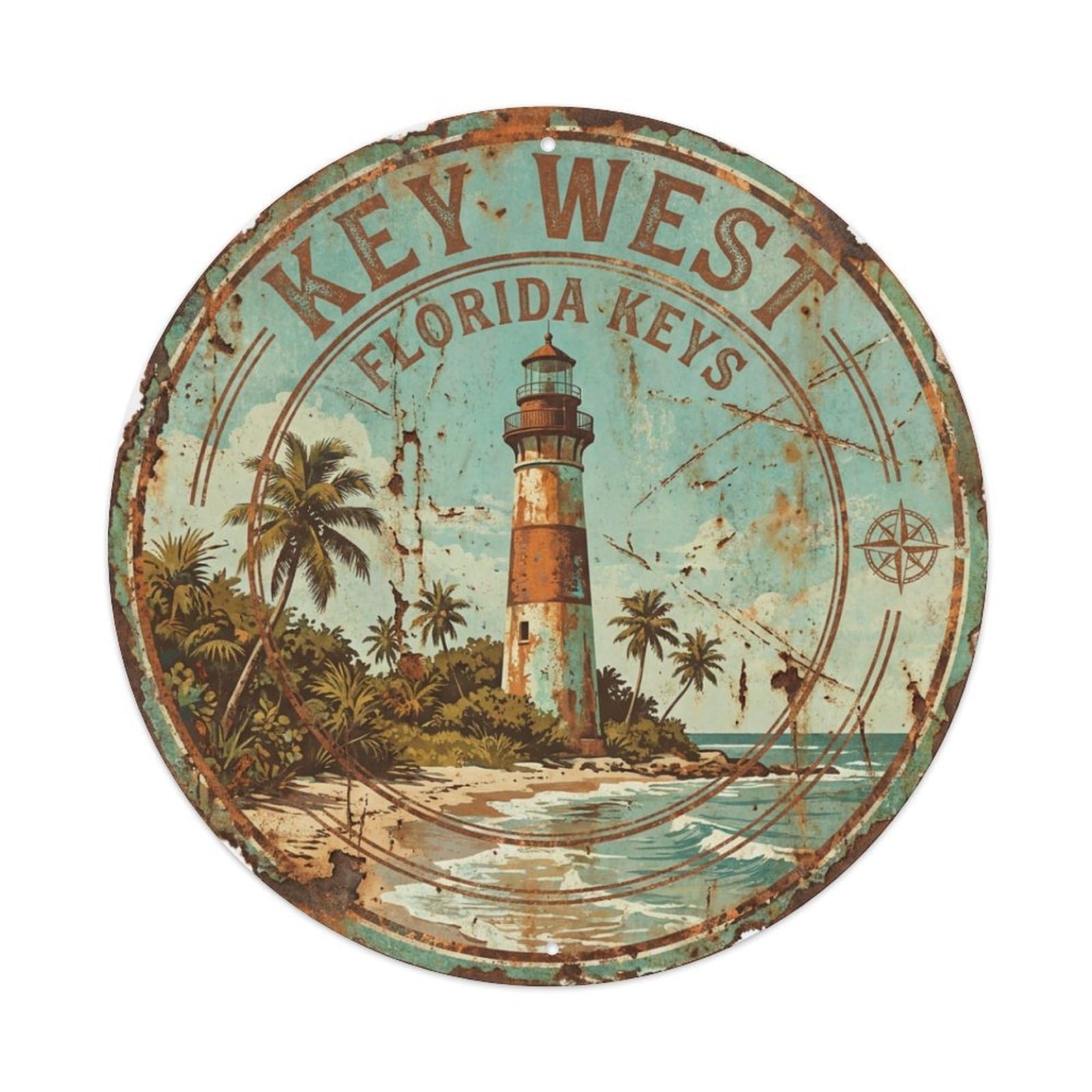 Tgrcjimh Style Metal Tin Sign Vintage Travel Usa Key West