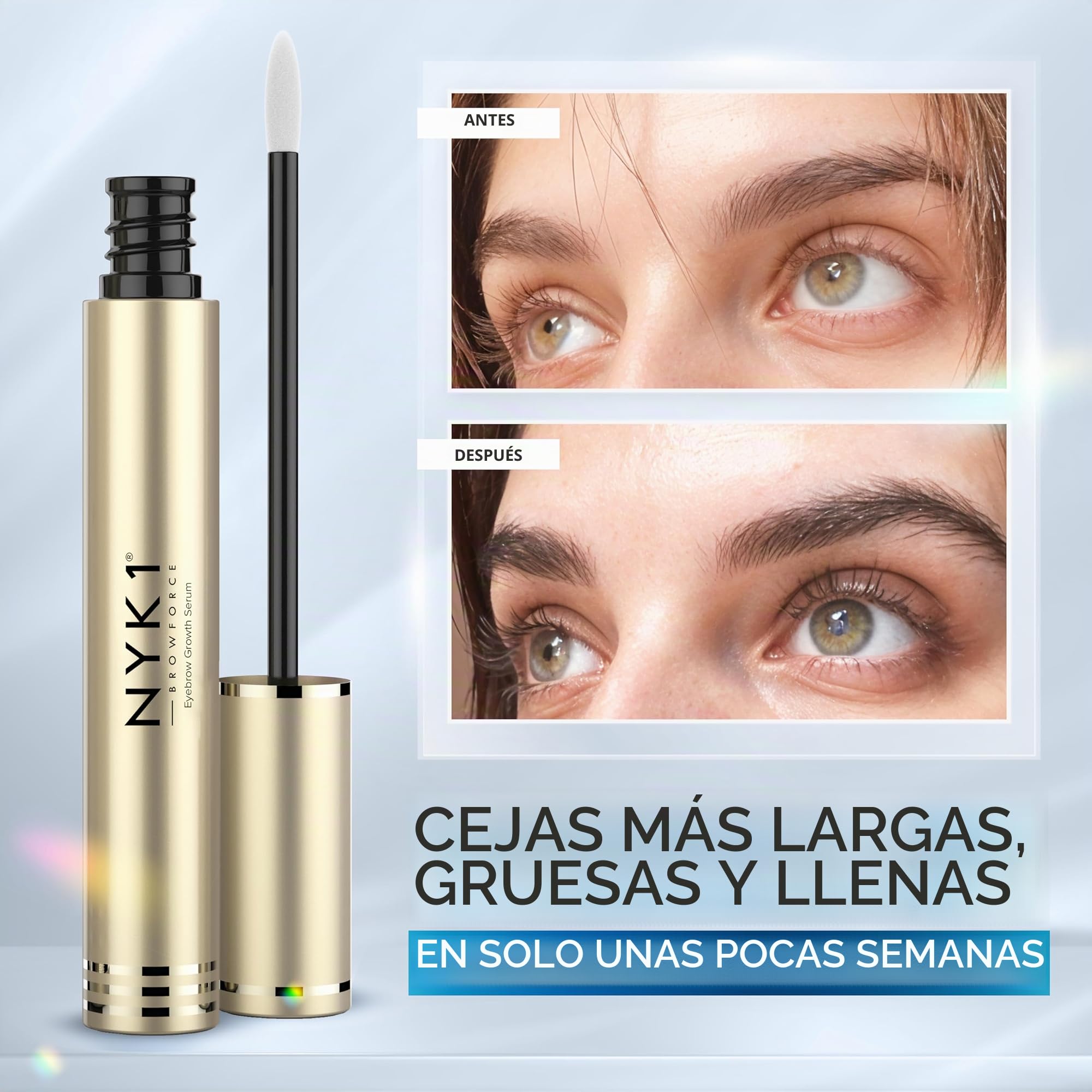 NYK1 CONCENTRADO Serum de Crecimiento para Cejas Más Gruesas | XL - 8ml | BrowForce Sérum de Crecimiento para Cejas Escasas y Sobredepiladas - Fórmula Avanzada para Resultados Visibles y Duraderos
