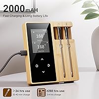 Vista 7 de Wireless Meat Thermometer Digital with 2 Probes, Long Range Bluetooth Food Thermometer with Smart APP Alerts for Cooking, Grill, AirFryer, Birthday