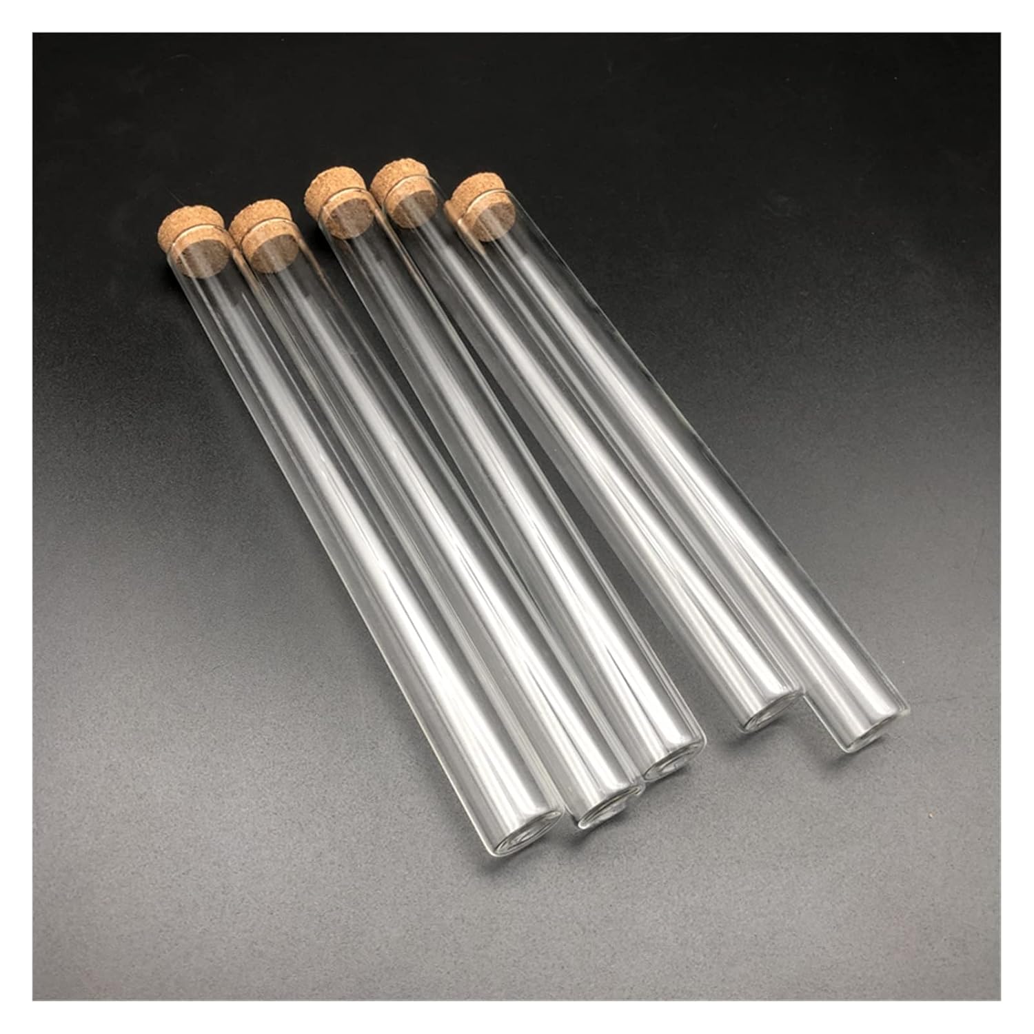 Run Ken 10pcs/Pack 18x180mm Lab Flat Bottom Glass Test Tube with Cork Stoppers Laboratory Glassware Container