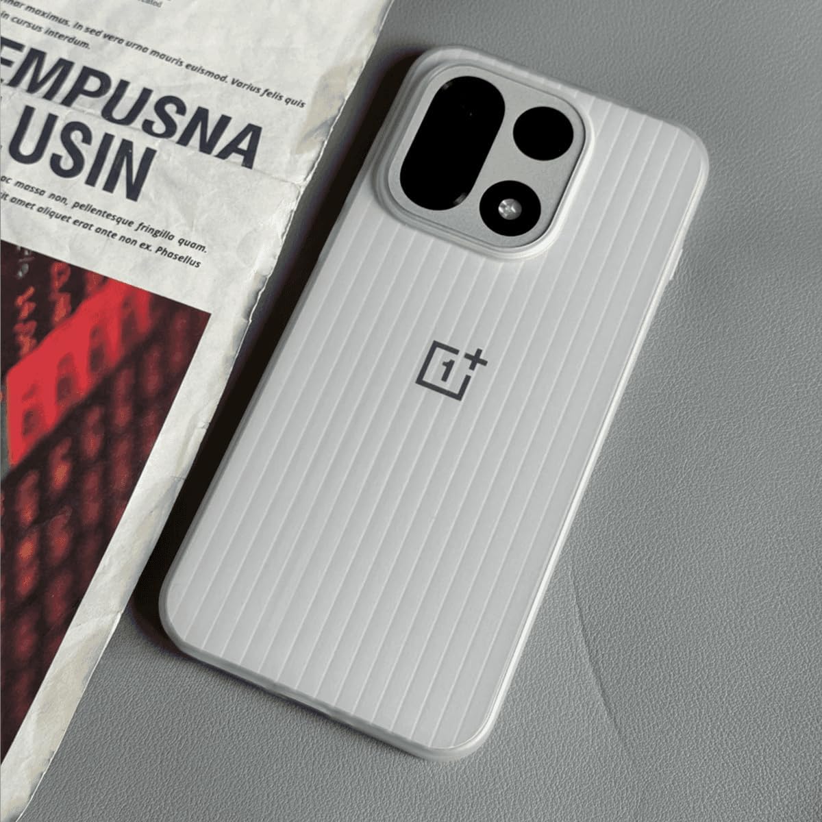Compatible with Oneplus 15 back Case cover,Ultra light, Frosted transparent back panel, Vertical wave pattern style, Anti fingerprint, Anti drop, Thin, Original color，Transparent Black 2026 - view 1