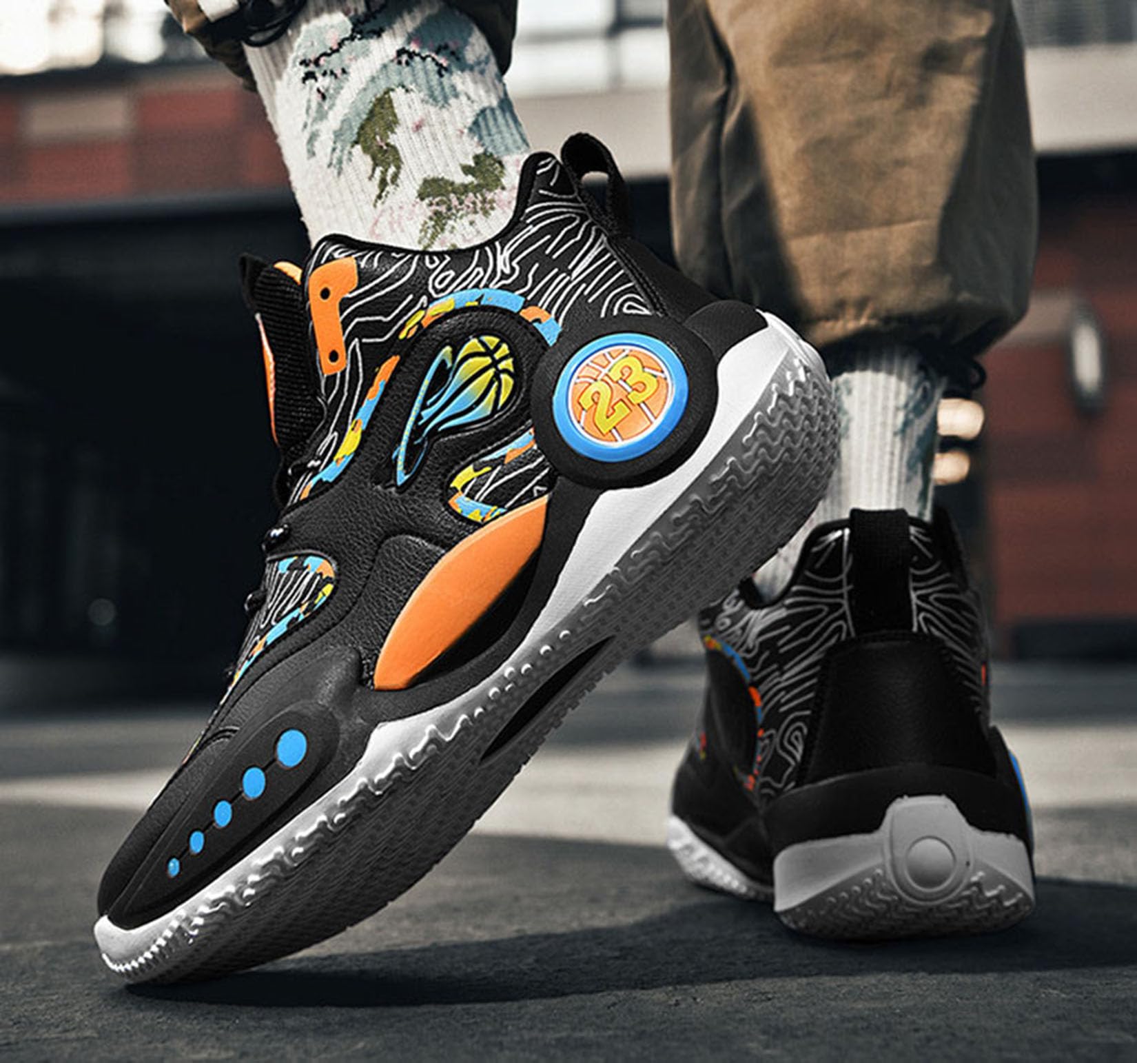 Zapatillas De Baloncesto Zapatillas Deportivas para Hombres Al Aire Libre Zapatillas De Entrenamiento Antideslizantes(35 EU, Q3)