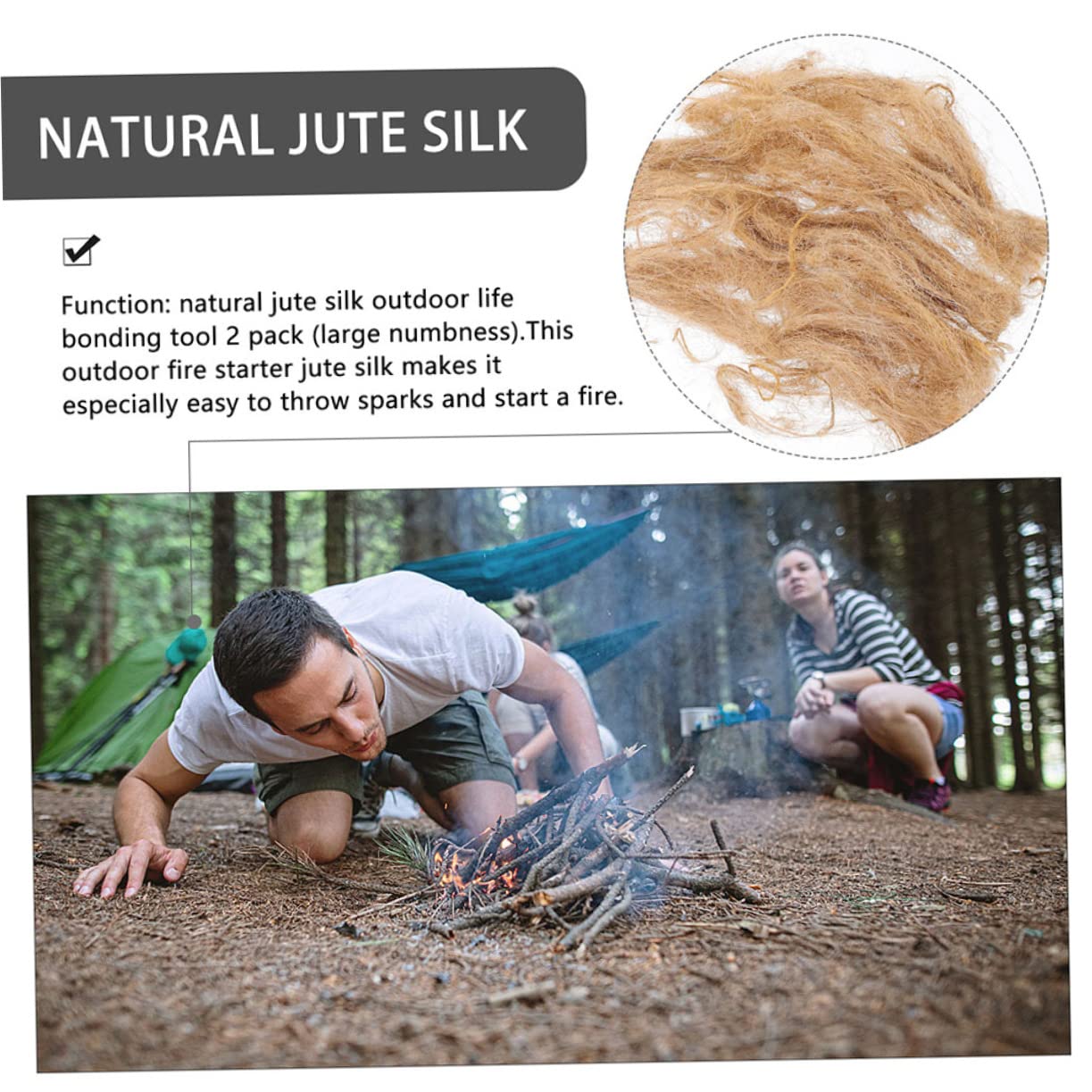 12pièces Outils De Feu Professionnels Jute Accessoires De Camping Pratiques pour Allumer des Flammes Légers Et