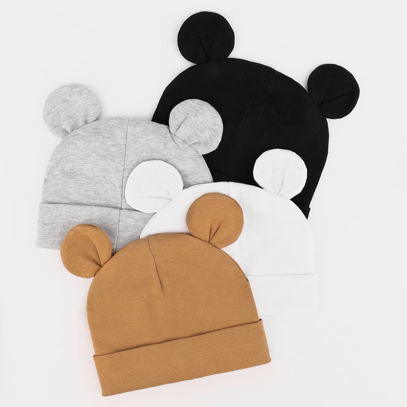 DRESHOW 4 Sztuk Czapka dla Niemowląt Noworodek Maluch Miękka Urocza Dzianinowa Czapka Czapki Szpitalne dla Chłopców Niemowląt Czapka Beanie