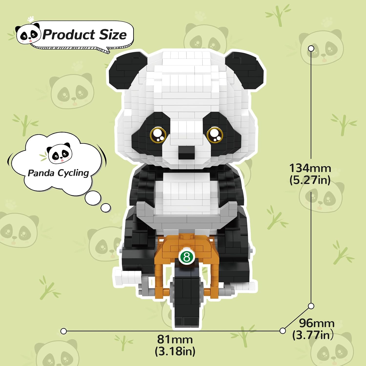 QLT QIAOLETONG Panda Micro Mini Building Toy Bricks Model YC301 ...