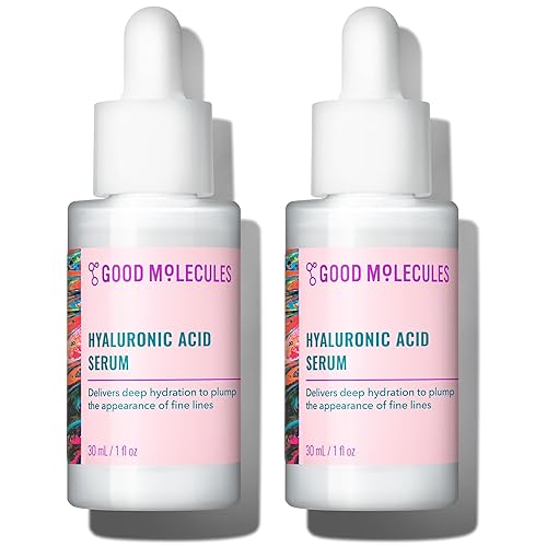 Good Molecules Paquete de suero de ácido hialurónico 0.1  1.0 fl oz cada uno  1% de ácido hialurónico, suero ultra hidratante no graso, hidratante