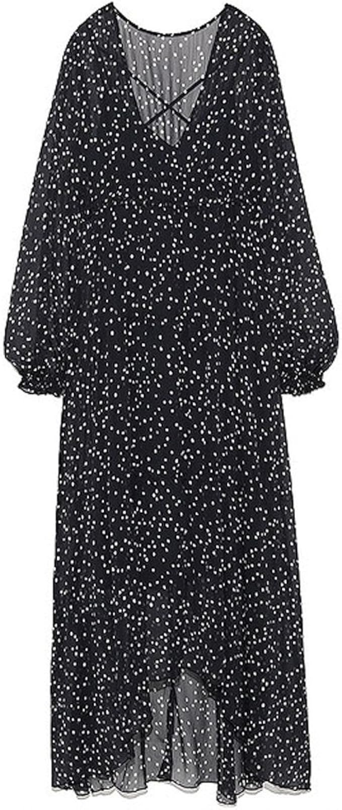 Amazon Co Jp スナイデル シースルードットロングワンピース Swfo レディース Nvy 日本 F Free サイズ 服 ファッション小物