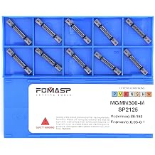 MGMN300-M Carbide Grooving Inserts for MGEHR/L and MGIVR/L Grooving Cut-Off Tool Holder, Installed with KOLORY, PVD Coating, 10pcs