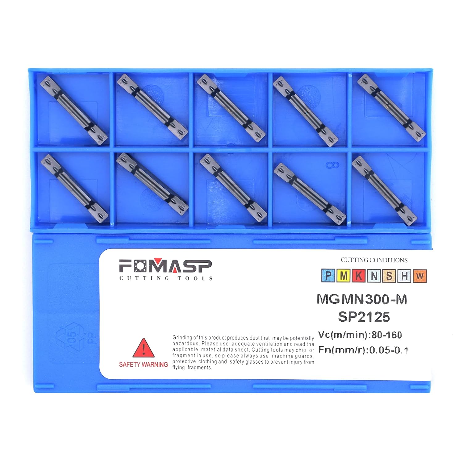 MGMN300-M Carbide Grooving Inserts for MGEHR/L and MGIVR/L Grooving Cut-Off Tool Holder, Installed with KOLORY, PVD Coating, 10pcs
