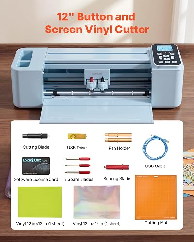 VEVOR Machine de Découpe Capacité 305 mm, Découpe Vinyle de Bureau, pour Cartes Personnalisées Scrapbooking Décoration DIY, Plus de 2000 Ressources de Conception Intégrées, Haute Compatibilité - 5