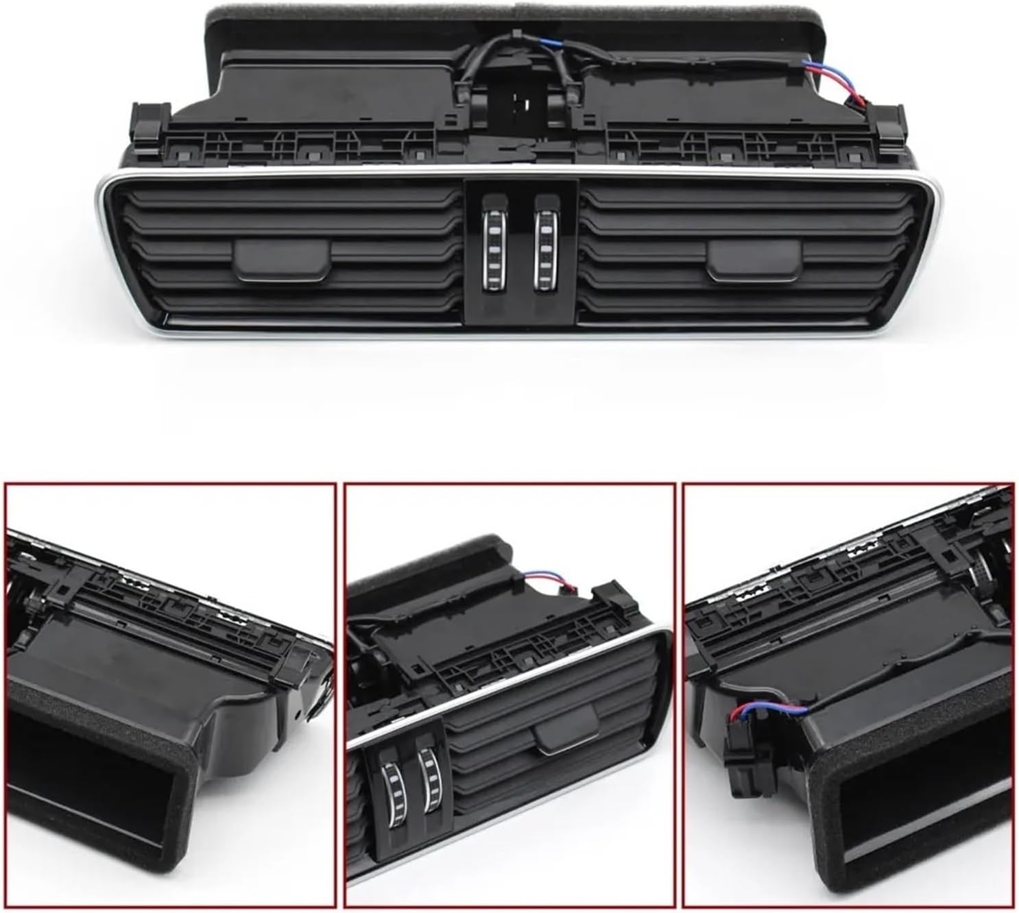 Car Front Dashboard Air Conditioning AC Vent Outlet Assembly Compatible For VW Passat B6 B7 CC R36 3AD819728 3AD819702 3AD819701(LHD 3pcs Set-Matte)