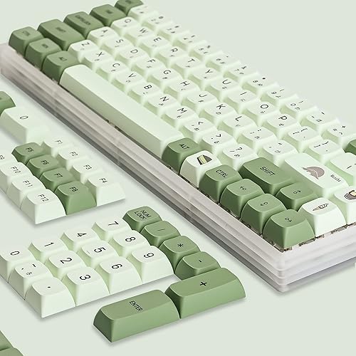 Miniatura 2 de Juego de teclas Matcha PBT de 122 teclas verdes para juegos, juego de teclas japonesas de perfil XDA Dye-Sub ANSI Layout para teclado Cherry MX