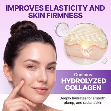 Bio Collagen Face Mask Overnight, 6 Pack Hydrogel Korean Face Masks, Hydrating Collagen Mask for All Skin Types, Anti-Aging Face Masks Skincare, Deep Moisturizing, Improves Elasticity & Radiance