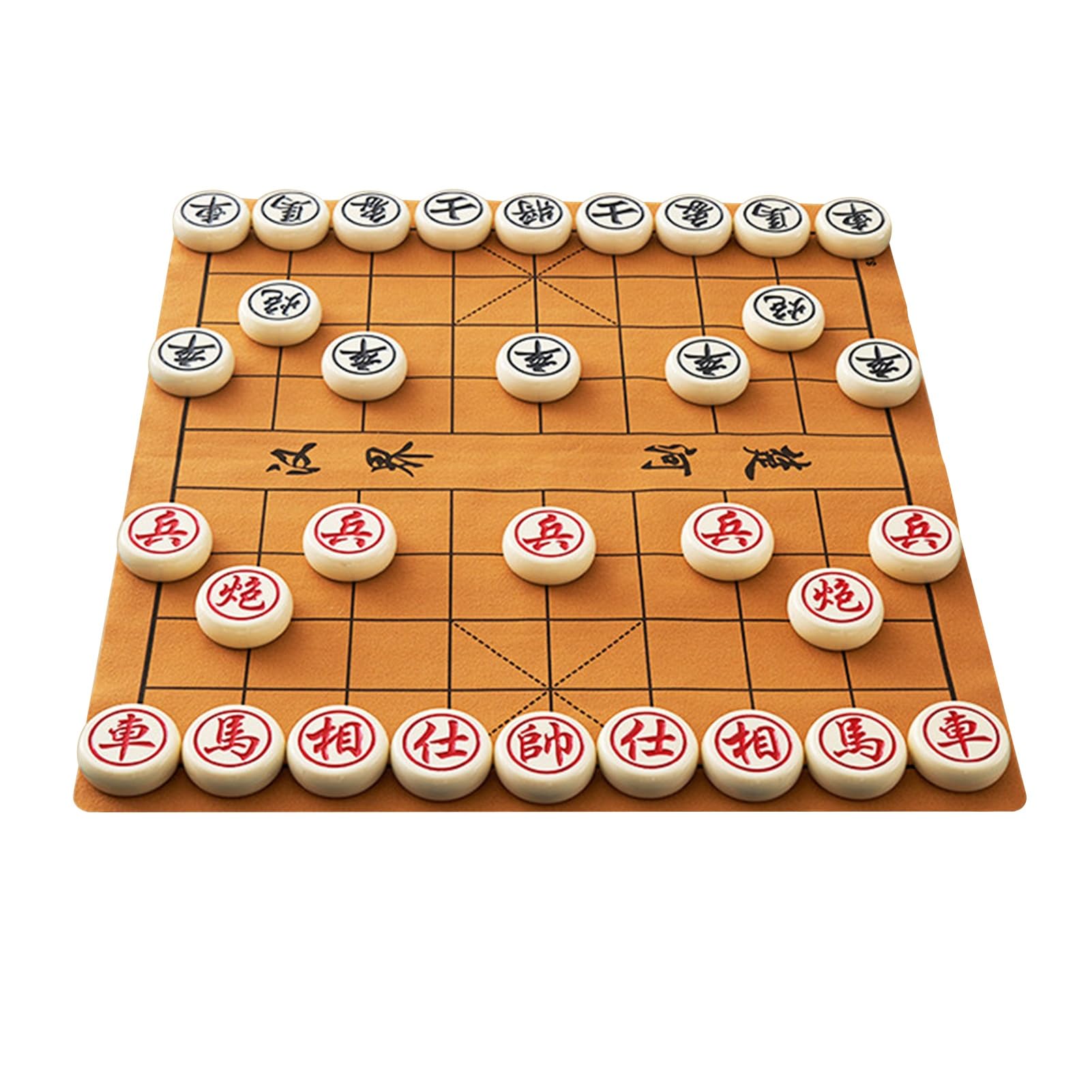 Jeu d'échecs Chinois Xiangqi, Jeu de société avec pièces d'échecs en mélamine, Jeu d'échecs de Voyage Portable, Comprenant Un échiquier en Cuir(3.8cm/1.5in)