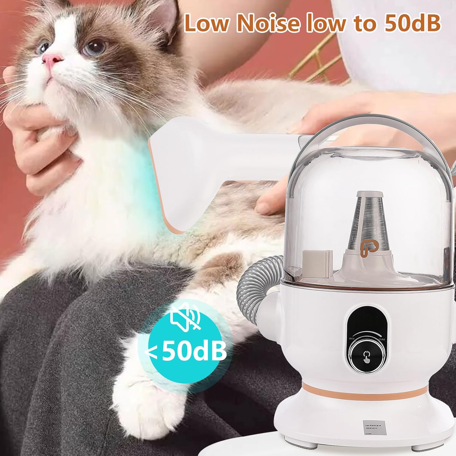 Towallmark Dog Grooming Vacuum Kit, 11Kpa Suction Power Pet Hair Vacuum for Shedding Grooming with 2L Large Capacity Hair Storage, 5 Professional Pet Grooming Tools for Dogs Cats