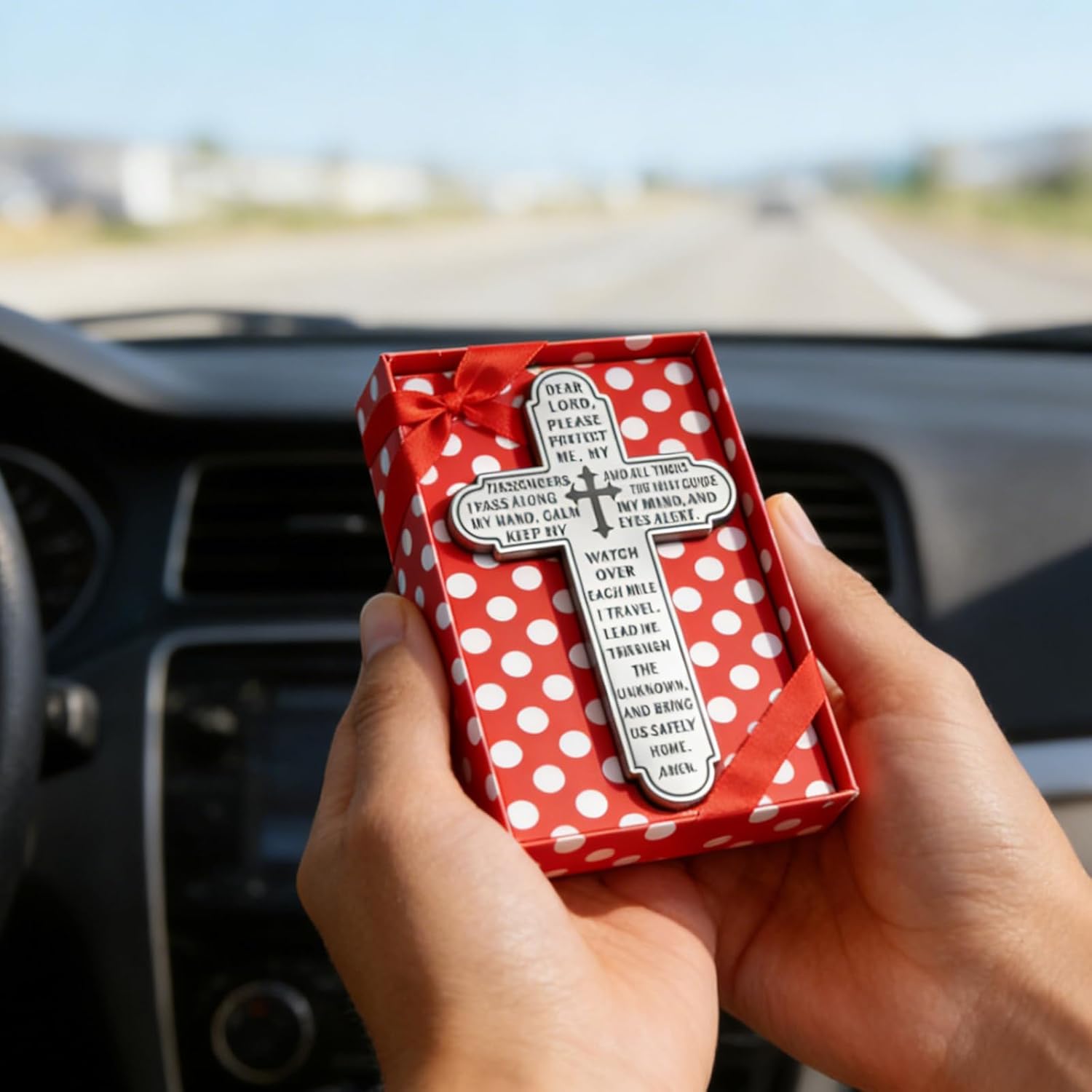 Cross Sun Visor Clip,Prayer Cross Visor Clip for Car Men & Women Drivers image 4