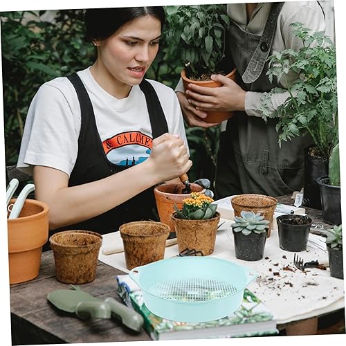 Miniatura 4 de Happyyami Tamiz de suciedad para jardín, tamiz de plástico para suelo, tamiz de suelo, filtro de malla, tamiz de suciedad con mango, herramienta de