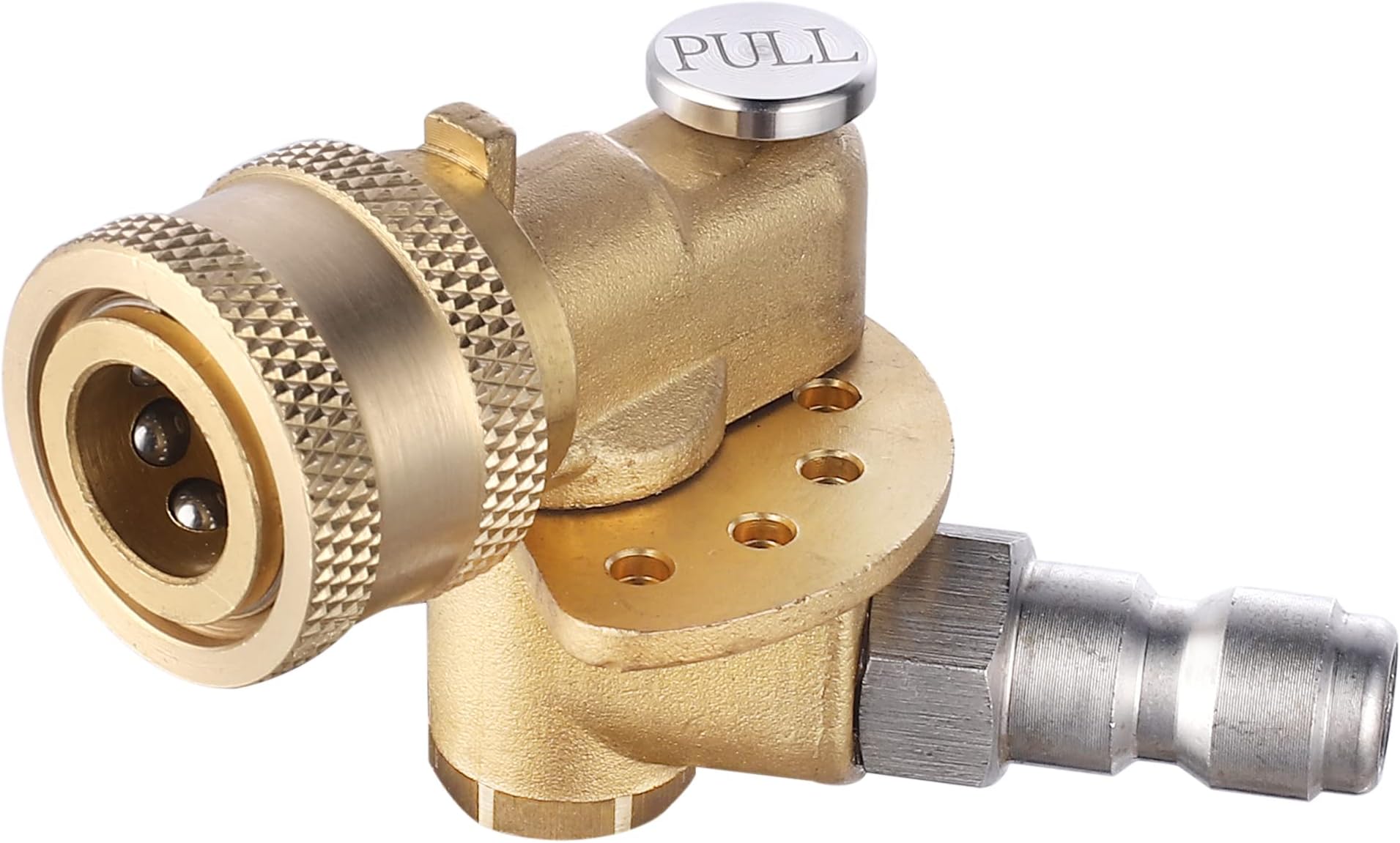Meteor Blast Pivoting Coupler, 120 Degree with 5 Angles, heavy duty design and Stainless Steel Safety Lock for Pressure Washer Spray Nozzle, Clean Hard to Reach Area, 5000PSI, 1/4” Quick Connect