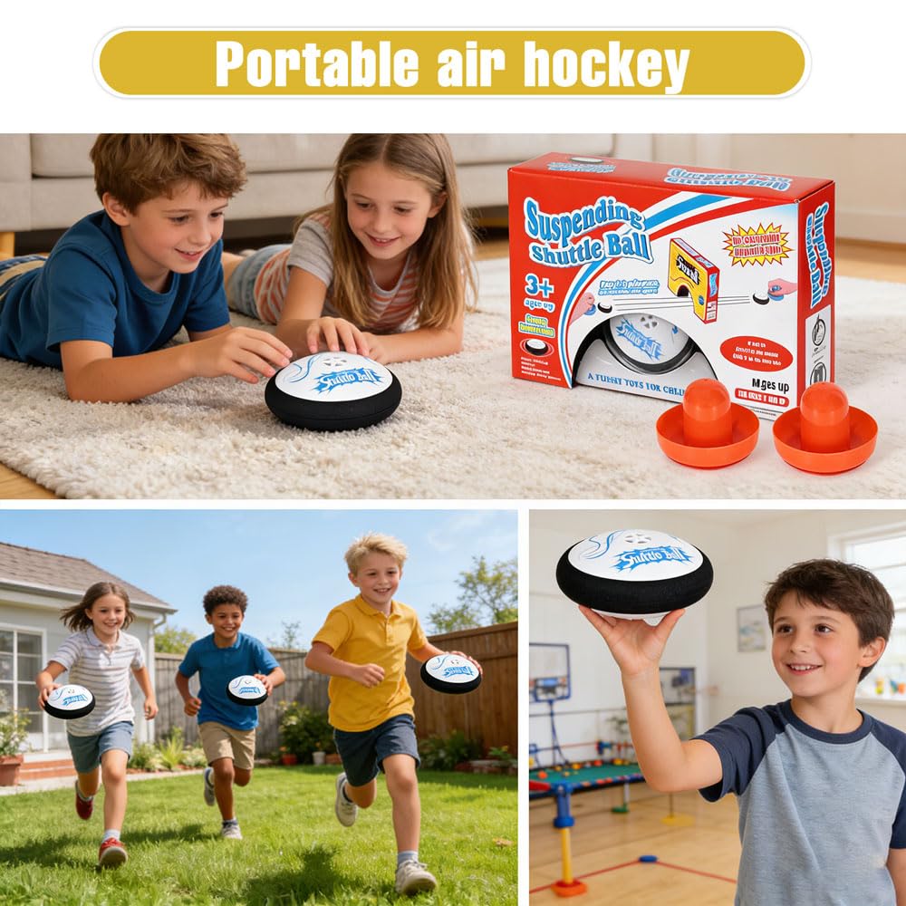 Air Hockey Hover Puck, Hockey Fluttuante Portatile Con 2 Pressioni Rosse Per Hockey Su Aria, Gioco Da Tavolo Per Interni Ed Esterni, Regalo Per Bambini E Adulti
