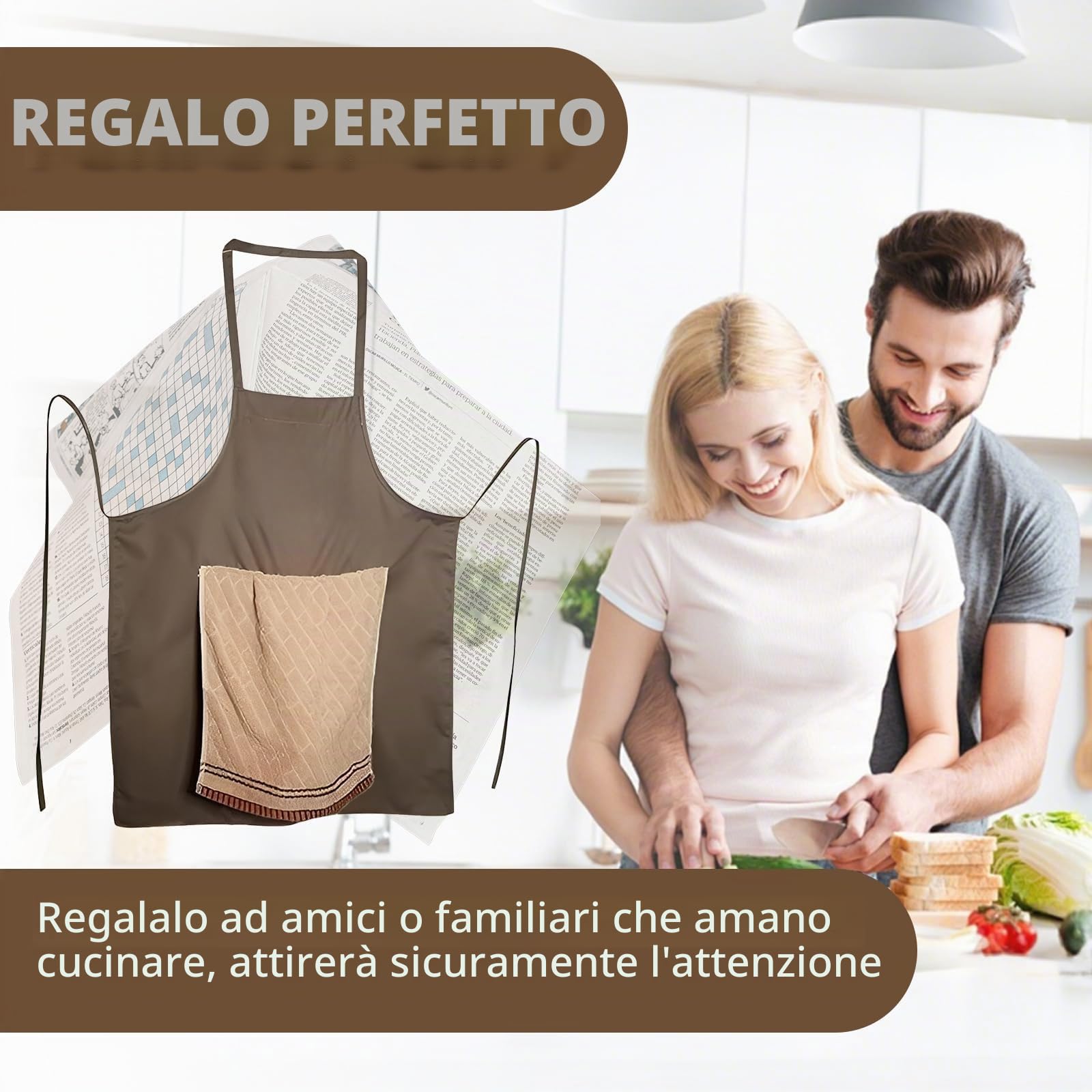 Grembiule da Chef Scherzoso, Grembiuli Divertenti e Creativi, Sorpresa Nascosta nella Tasca, Regalo Divertente per la Cucina