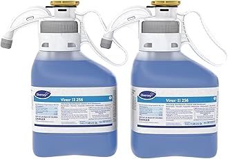 Diversey II 256 5019317 Liquid Disinfectant Cleaner and Deodorant, Hospital Grade Floor Cleaner with Mint Scent, SmartDose Concentrate, 1.4-Liter (Pack of 2)