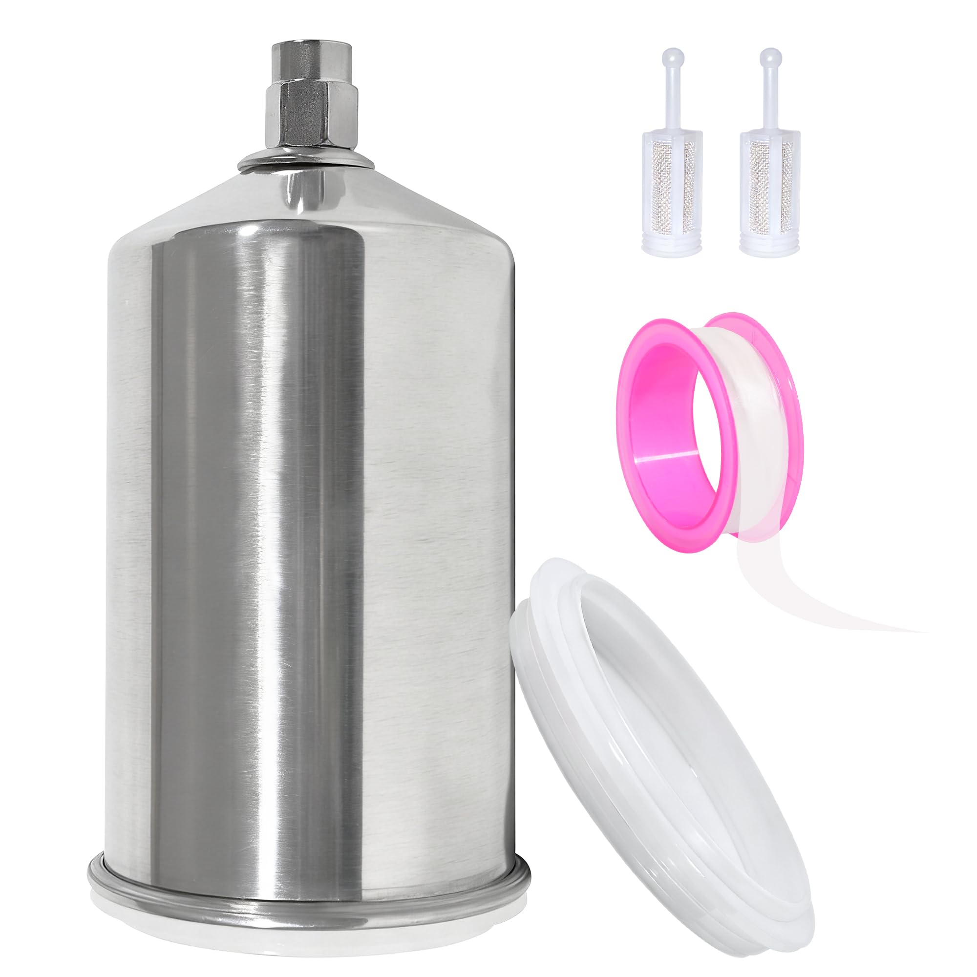 Pistolet pulvérisateur en aluminium poli haute finition avec couvercle silicone