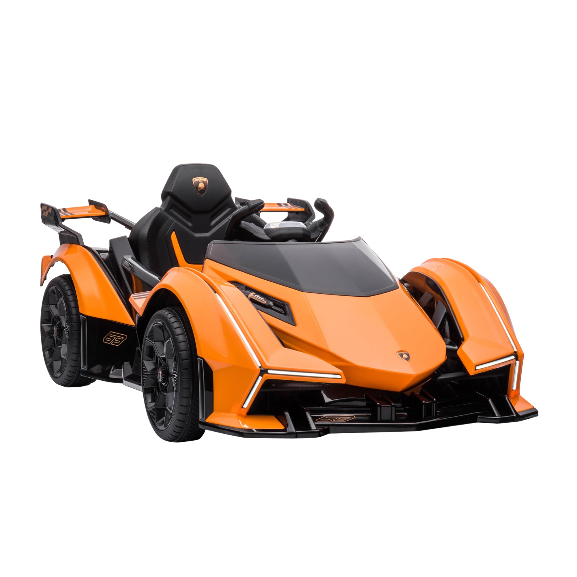 HOMCOM Macchina Elettrica per Bambini 12V con Telecomando Arancione