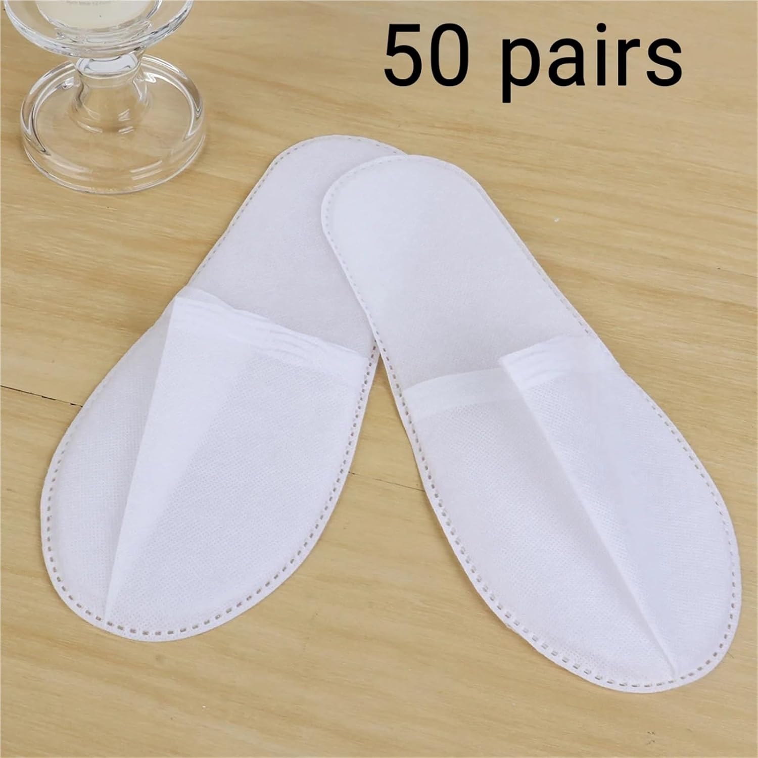 Disposable Slippers for Guests 50 pairs of White Non Woven Disposable Slippers Travel FOR Home Hotel