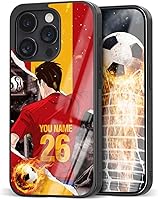 Vista 13 de Fundas personalizadas con nombre y número de fútbol para iPhone 11, 12, 13, 14, 15, 16, 17, 16 Pro Max Plus Mini, Samsung Galaxy Note10 Note20 S8 9