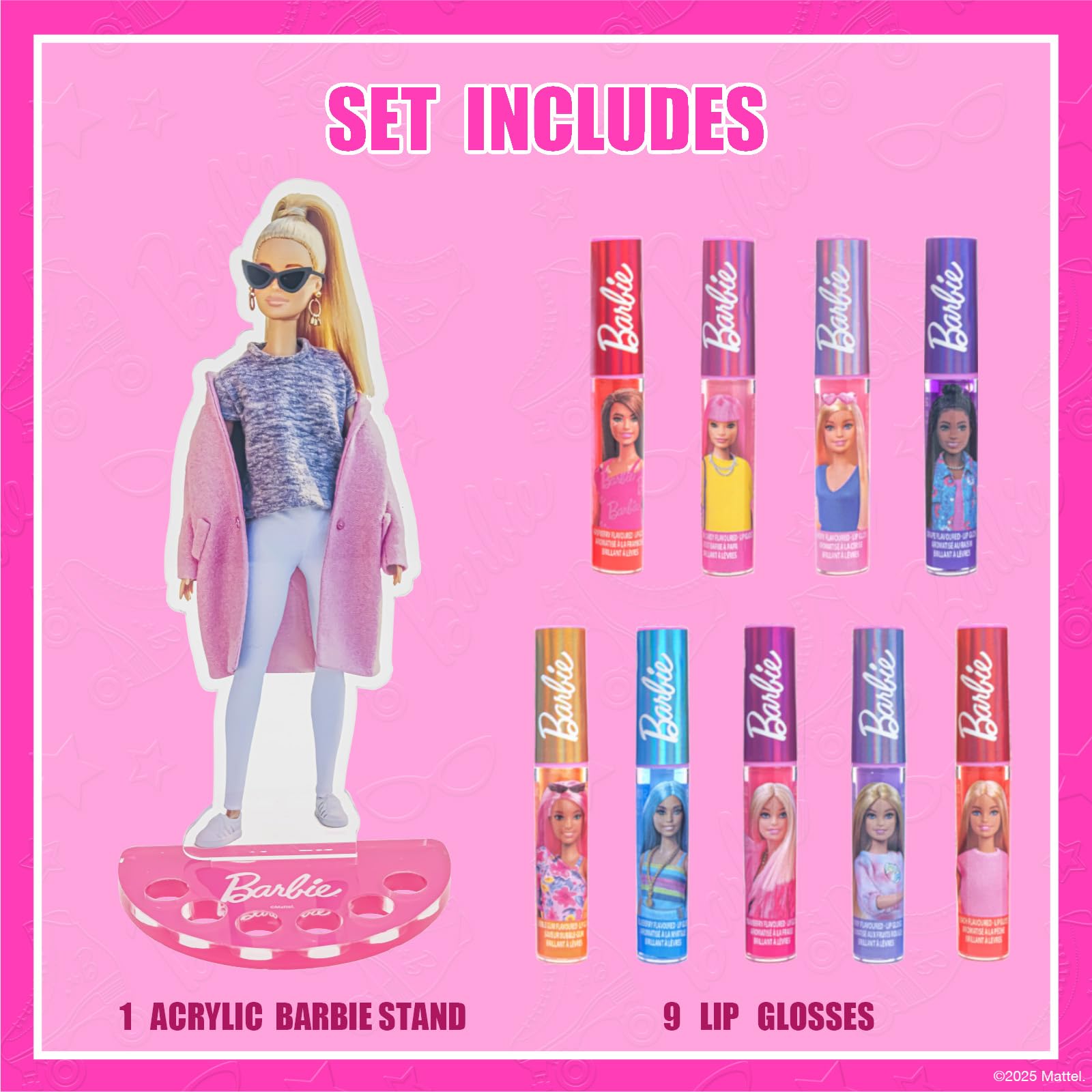 Barbie Brillo Labial Vegetal con Soporte Personaje Expositor