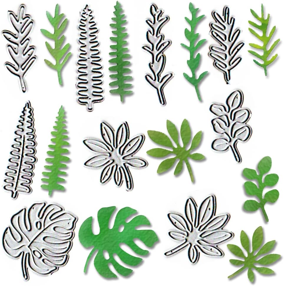 Metal Flower Cutting Dies, Wildflowers Leaves Blossom Die Cuts Embossing Stencils Template Mould for Card Scrapbooking and DIY Craft Album Paper Card Decor