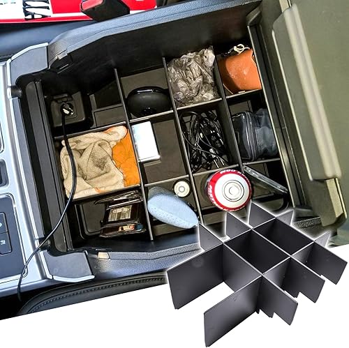 Divisores organizadores de consola central compatibles con Ford F150 2015-2018 2019 2020, accesorios interiores, bandeja de inserción, caja de