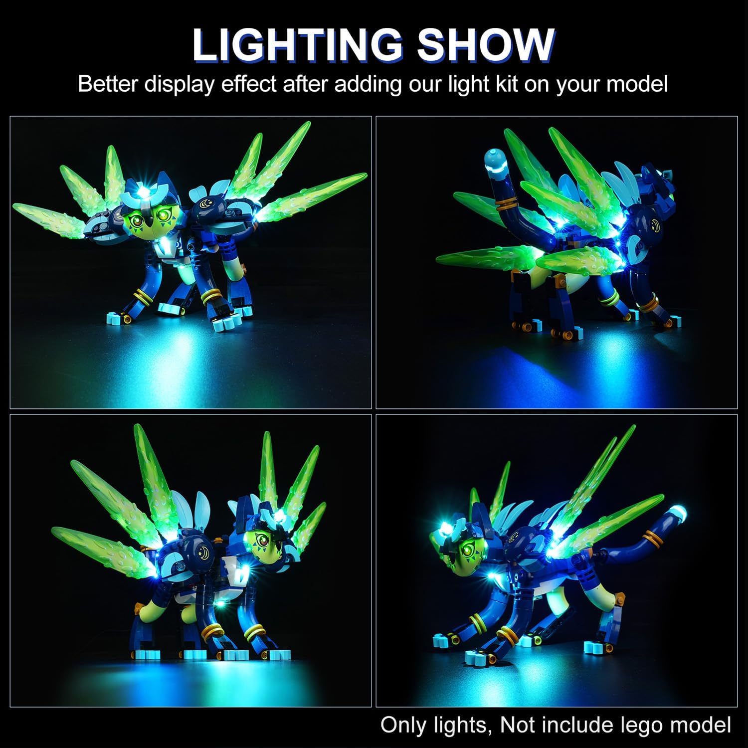 LED Lighting Kit for Lego DREAMZzz Zoey and Zian The Cat-Owl, LED Light Compatible with Lego 71476 Building Block Models (Not Include Set)
