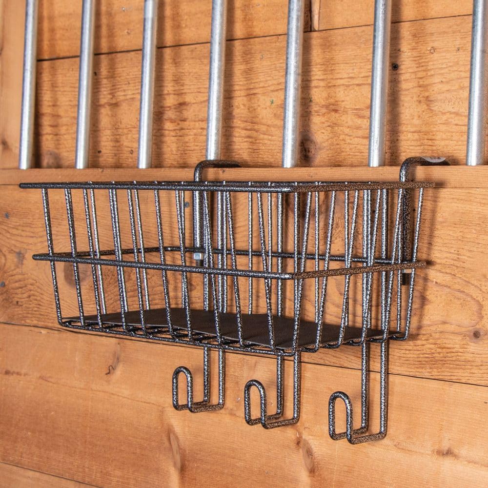 EASY-UP Pro Series Stall Basket & Tack Rack | Convenient Organizational Solution for Equestrian Equipment | Ideal for Show & Home, Holds Essential Horse Items