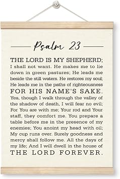 The Lord is My Shepherd, Psalm 23 Canvas Poster, Christian Wall Art, Wood Poster Hanging Decor, Family & Home Decor, Bible Verse Wall Art, Religious Canvas Banner J43